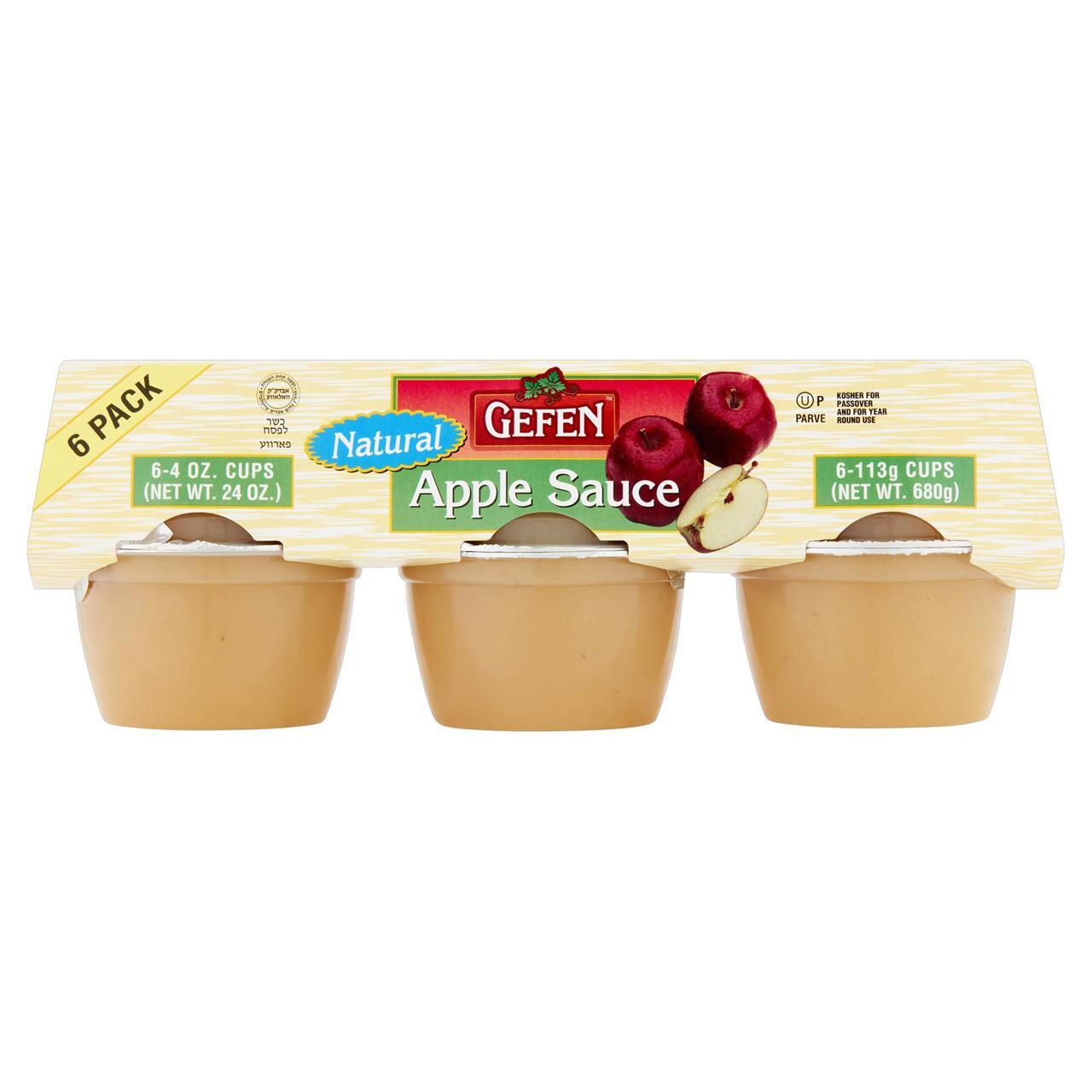 Gefen Apple Sauce 6 Pack Natural, 24 Oz